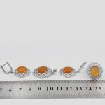 نیم ست عقیق سرخ یمنی نقره زنانه طرح بهناز - Image 5