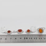 نیم ست عقیق سرخ یمنی نقره زنانه طرح بهنوش - Image 5