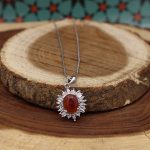 نیم ست عقیق سرخ یمنی نقره زنانه طرح بهنوش - Image 4