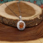 نیم ست عقیق سرخ یمنی نقره زنانه طرح آنیسا - Image 2