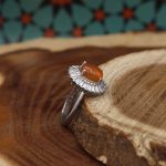 نیم ست عقیق سرخ یمنی نقره زنانه طرح آنیسا - Image 4