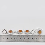 نیم ست عقیق سرخ یمنی نقره زنانه طرح آنیسا - Image 5