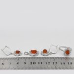 نیم ست عقیق سرخ یمنی نقره زنانه طرح زری - Image 5