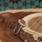 نیم ست عقیق سرخ یمنی نقره زنانه طرح ریحانه - Image 2