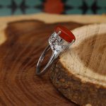 نیم ست عقیق سرخ یمنی نقره زنانه طرح فلامک - Image 3