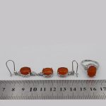 نیم ست عقیق سرخ یمنی نقره زنانه طرح فلامک - Image 5