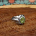 انگشتر زبرجد الماس تراش نقره مردانه دست ساز طرح کیانوش - Image 3