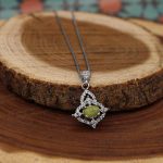 نیم ست زبرجد الماس تراش نقره زنانه طرح سولماز - Image 2