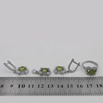 نیم ست زبرجد الماس تراش نقره زنانه طرح دینا - Image 5