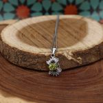 نیم ست زبرجد الماس تراش نقره زنانه طرح دینا - Image 2