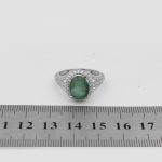 انگشتر زمرد الماس تراش نقره زنانه طرح مرجان - Image 4