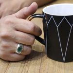 انگشتر زمرد الماس تراش نقره مردانه دست ساز طرح شاهان - Image 4