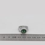 انگشتر زمرد الماس تراش نقره مردانه دست ساز طرح شاهان - Image 5