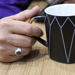 انگشتر زمرد الماس تراش نقره مردانه دست ساز طرح کیارش - Image 5