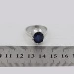 انگشتر یاقوت کبود الماس تراش نقره مردانه دست ساز طرح سیاوش - Image 5