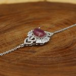 دستبند یاقوت سرخ الماس تراش نقره زنانه طرح نفیسه - Image 2