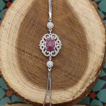 دستبند یاقوت سرخ الماس تراش نقره زنانه طرح رز - Image 2