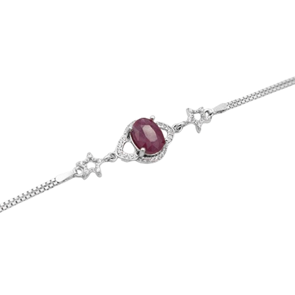 7-4-059red-ruby-setareh-bracelet (1) دستبند یاقوت سرخ زنانه نقره ساده