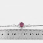 دستبند یاقوت سرخ الماس تراش نقره زنانه طرح خورشید - Image 4