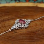 دستبند یاقوت سرخ الماس تراش نقره زنانه طرح نازنین - Image 2