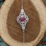 دستبند یاقوت سرخ الماس تراش نقره زنانه طرح نازنین - Image 3