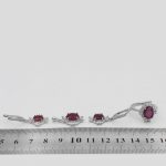 نیم ست یاقوت سرخ الماس تراش نقره زنانه طرح السا - Image 5