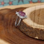 نیم ست یاقوت سرخ الماس تراش نقره زنانه طرح السا - Image 2