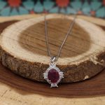 نیم ست یاقوت سرخ الماس تراش نقره زنانه طرح السا - Image 4