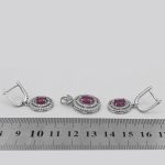 نیم ست یاقوت سرخ الماس تراش نقره زنانه طرح مریم - Image 4