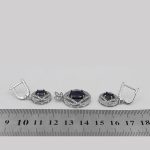 نیم ست یاقوت کبود الماس تراش نقره زنانه طرح سمیرا - Image 4