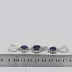 نیم ست یاقوت کبود الماس تراش نقره زنانه طرح محبوبه - Image 4