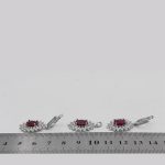 نیم ست یاقوت سرخ الماس تراش نقره زنانه طرح هلیا - Image 4