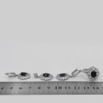 نیم ست یاقوت کبود الماس تراش نقره زنانه طرح رومینا - Image 5