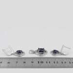 نیم ست یاقوت کبود الماس تراش نقره زنانه طرح انسیه - Image 4