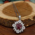 نیم ست یاقوت سرخ الماس تراش نقره زنانه طرح یاسمن - Image 3