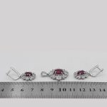 نیم ست یاقوت سرخ الماس تراش نقره زنانه طرح یاسمن - Image 4