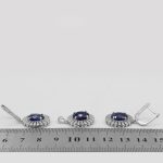 نیم ست یاقوت کبود الماس تراش نقره زنانه طرح سارا - Image 4