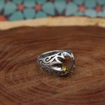 انگشتر الکساندریت الماس تراش نقره مردانه طرح بهزاد - Image 3