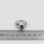 انگشتر الکساندریت الماس تراش نقره مردانه دست ساز طرح داوود - Image 5