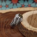 انگشتر الکساندریت الماس تراش نقره مردانه دست ساز طرح داوود - Image 2