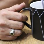 انگشتر الکساندریت الماس تراش نقره مردانه دست ساز طرح داوود - Image 4