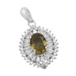 گردنبند الکساندریت الماس تراش نقره زنانه طرح مهرانگیز