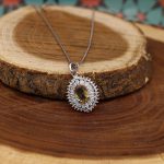 گردنبند الکساندریت الماس تراش نقره زنانه طرح مهرانگیز - Image 2