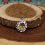 گردنبند الکساندریت الماس تراش نقره زنانه طرح فریال - Image 2