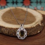 گردنبند الکساندریت الماس تراش نقره زنانه طرح شکوفه - Image 2