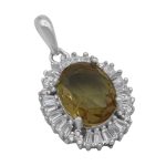 گردنبند الکساندریت الماس تراش نقره زنانه طرح نسیم