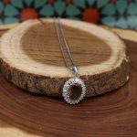 گردنبند الکساندریت الماس تراش نقره زنانه طرح نسیم - Image 2