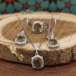 نیم ست الکساندریت الماس تراش نقره زنانه خجسته - Image 4