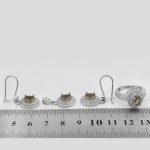 نیم ست الکساندریت الماس تراش نقره زنانه مینو - Image 5