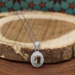 نیم ست الکساندریت الماس تراش نقره زنانه مینو - Image 3